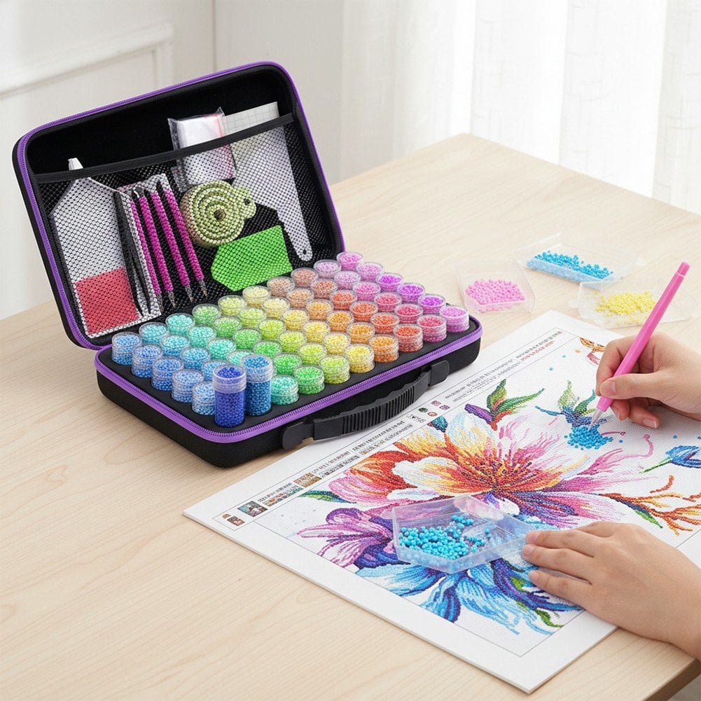 Hzzsbu EVA Diamond Art Storage Container with Tools 31x20x7.5cm