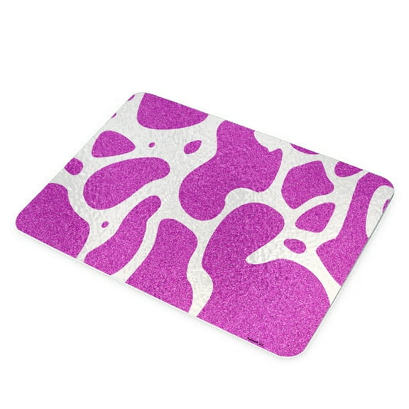 KuzmarK Glass Cheese Cutting Board 11"x7.75" - Cowhide Pink