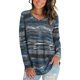 thumbnail image 2 of Qarigey Camiseta de mujer Otoño Impreso Cuello en V Top Top Blusa informal de manga larga Prendas para la parte del cuerpo Gris XXL, 2 of 5