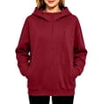 thumbnail image 5 of SSZMDLB Women Plus Size Hooded Sweaters Fall Winter Long Sleeve Zip Up Casual Loose Fit Blouses Soft Fleece Pullover Tops, Wine M, 5 of 6