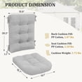 thumbnail image 4 of FUNDAZE Outdoor Chair Cushion, 47"L x 19.9"W 2 Piece Cushion W/ Ties for Indoor Outdoor Rocking Chairs, Gray, 4 of 7