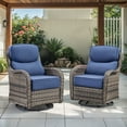 thumbnail image 6 of POCASSY Outdoor Swivel Rocker Patio Swivel Chairs Set of 2, 6-Inch Thick Seat Cushions Outdoor Wicker Swivel Glider Rocking Chairs with High Back for Porch Deck - Blue, 6 of 11