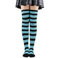 thumbnail image 4 of Summark 4 Pack Womens Long Socks Striped Thigh High Socks Cotton Over the Knee Socks Leg Warmers Christmas Stockings, 4 of 6