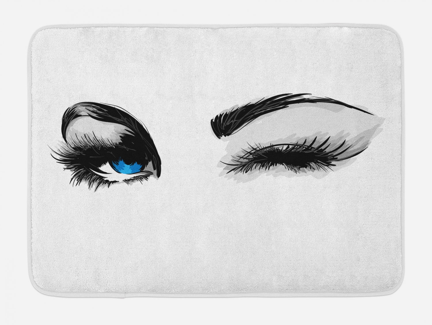 Eye Bath Mat, Flirty Woman Eyes and Thick Lashes Beauty Glamor Youth ...