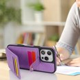 thumbnail image 6 of Crossbody Case Wallet Phone Case for iPhone 12 Pro / 12 6.1" with Strap,With Mirror, RFID Blocking Card Holder, Kickstand, PU Leather Shockproof Anti-fall Rugged Phone Cover for Women Girls,Purple, 6 of 12