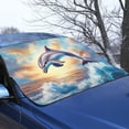 thumbnail image 3 of Xoenoiee Dolphin Sunset Print Windshield Cover for Ice and Snow Heavy Duty Windshield Protector for Cars, SUVs, Trucks, Waterproof Frost Cover Winter Car Accessories, 3 of 7