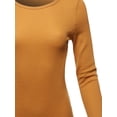 thumbnail image 4 of A2Y Women's Basic Solid Long Sleeve Crew Neck Fitted Thermal Top Shirt Mustard L, 4 of 5