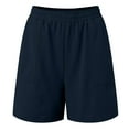thumbnail image 5 of vigerkar Sweat Shorts for Women High Waisted Pull On Side Zip Casual Lounge Cotton Summer Athleisure Shorts with Pockets Navy, XXL, 5 of 6