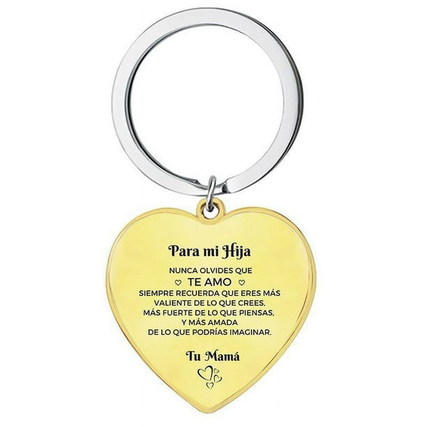 Collar de acero inoxidable con colgante de corazón de melocotón y llavero de amor, regalo de Navidad con personalidad