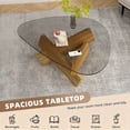 thumbnail image 5 of Modern Glass Coffee Table with Walnut Finish - Sleek Living Room Accent, 5 of 7