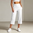 thumbnail image 2 of Babaley Womens Capri Pants High Waisted Stretch Side Slit Cropped Trousers Dressy Stylish Casual Office Business Work Pants, 2 of 6