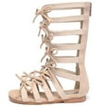 thumbnail image 2 of Odema Kids Girls Zipper Bowknot Strappy Knee-High Gladiator Sandals(Toddler/Little Kid), 2 of 5