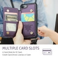 thumbnail image 4 of ShieldPlus for iPhone SE 3rd Gen & 2nd Gen, iPhone 8 & iPhonoe 7 Wallet Case with RFID Blocking Card Holder,Durable Kickstand Shockproof Phone Case for iPhone SE 2022 /2020 / iPhone 8/7 4.7",Purple, 4 of 7