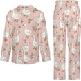 thumbnail image 6 of HPINK-T White Ducks Floral Women's Long-Sleeve Shirt And Full-Length Bottom Pajama Set, 6 of 6