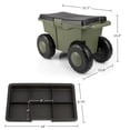 thumbnail image 6 of Pure Garden Rolling Garden Cart with Seat - Storage with Tool Tray (Green), 6 of 11
