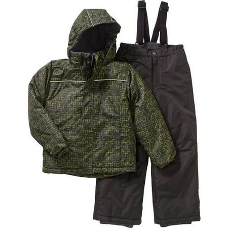 Iceburg Boys' Performance Insulated 2 Piece Snowsuit Jacket and Ski Bib Pants Set, Available in 5 Prints and 10 Colors