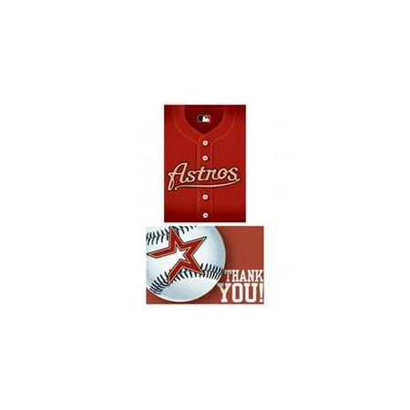 Amscan 203847 Houston Astros Baseball - Invite & Thank-You Combo