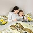 thumbnail image 5 of Castle Fairy Kids Teens Adults Animal Rabbit 3 Pieces Queen Comforter Set,Floral Flying Butterflies Ultra Soft Bedding Sets,Spring Garden Flower Narcissus Bedding Comforter Set Breathable, 5 of 8