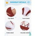 thumbnail image 6 of 3 Pieces Bikini Kids Wrap Criss Cross Swimsuit Little Girls Print Swimwear with Cover Up Beach Skirt 8-14T, 6 of 8