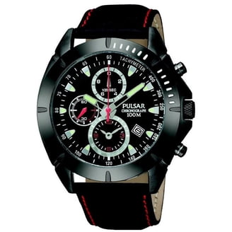 men's pf8177 chronograph silver-tone lumibrite dial watch