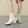thumbnail image 5 of Women's Fashion Ankle Boots Comfy Pointed Toe High Heels Side Zipper Booties, 5 of 6