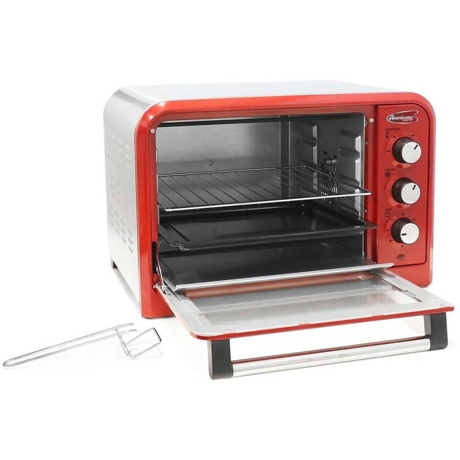 Americana by Elite ERO2600R 6Slice/26L Retro Toaster Oven, Red