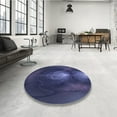 thumbnail image 4 of Ahgly Tapis d'Intérieur Lavable en Machine Carré Transitionnel Bleu Ardoise, 7 Pieds Carré, 4 of 7