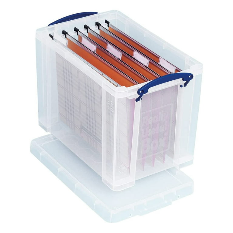 Really Useful - Caja de almacenamiento de plástico (19 litros, tapa XL,  transparente)