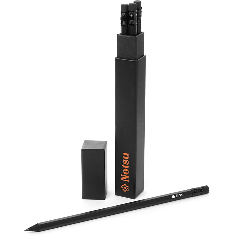 Notsu All-Black No. 2 Pencils  Presharpened Writing Pencils with
