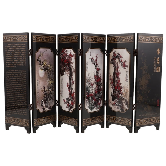 Traditional Chinese Antique Screen Chinese Small Screen Vintage Wooden Divider Screen Table Folding Screen Interior Display Screen Decoration
