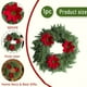 thumbnail image 4 of Coronas de plástico para decoración navideña, agujas de pino simuladas, flores de Pascua, círculos, decoraciones navideñas, mesa de comedor, coronas de agujas de pino artificiales, adornos para Hallow, 4 of 9
