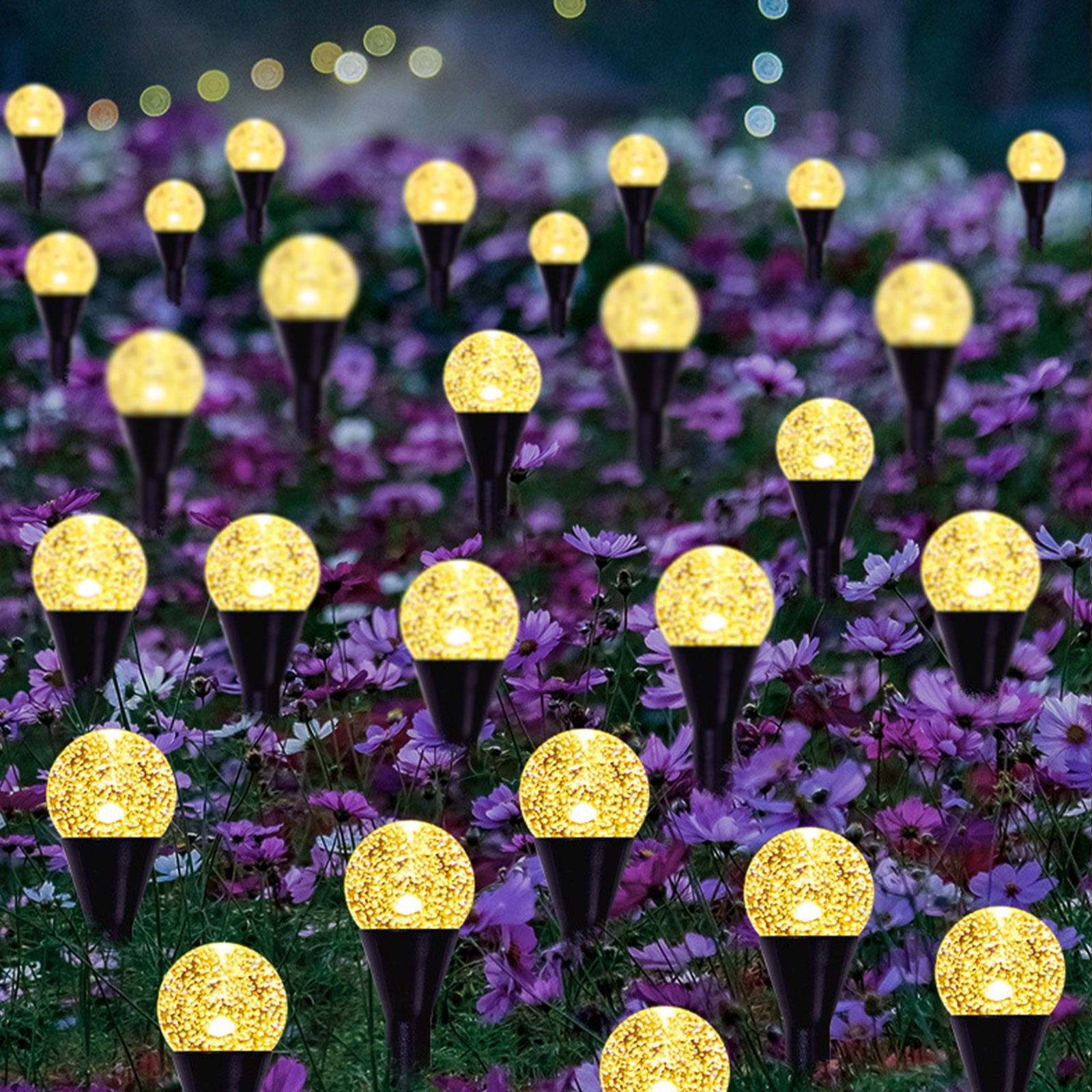 Solar Pathway Lights Solar Lights Outdoor Waterproof 15 Pcs Cold White LED Ground Lights With Rechargeable Battery Power,For Garden Patio Yard Landscape Lawn Driveway Walkway Path