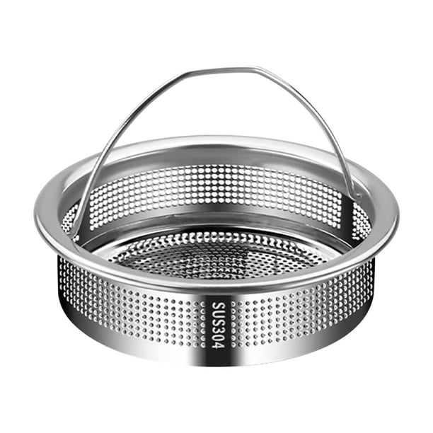Filtro de acero inoxidable 304 para fregadero de cocina, rejilla antifugas portátil para lavadero de verduras y lavavajillas, colador de drenaje de malla fina con anillo para colgar, para fregadero