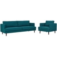 thumbnail image 2 of Modway Agile Upholstered Fabric Sofa and Armchair Set in Teal, 2 of 6