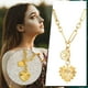 thumbnail image 2 of Collar gargantilla grueso con circonitas incrustadas en forma de sol y corazón, 1 collar minimalista de estilo hip hop, chapado en oro, neutro, 2 of 8