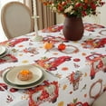 thumbnail image 3 of Trucks Pumpkins Leaves Print Tablecloth Rectangle 60 x 84 Inch Waterproof Stain Resistant Fabric Table Cloth, Polyester Table Cover for Fall, Harvest, Thanksgiving, Party, Farmhouse, White, 3 of 5