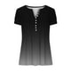 thumbnail image 3 of V Cuello Manga Corta Tops para Mujeres Moda Verano Plegado Sexy Impreso Botón Regular, Poliéster, 3 of 5