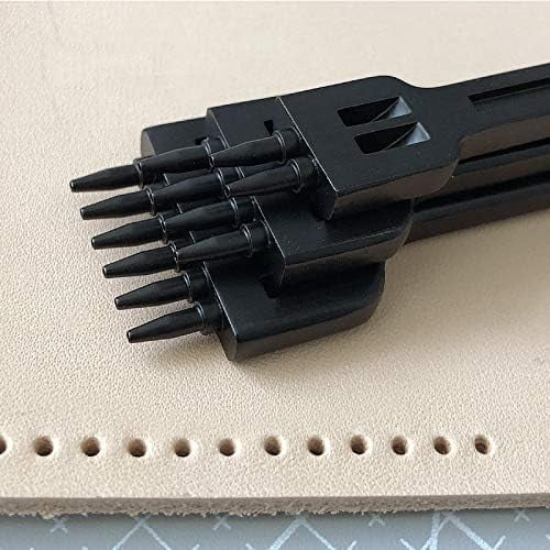 6mm 2/4/6 Claw Tooth Leather Stitching Chisels Round Hole Punching Tool Set for DIY Leather Craft
