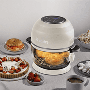 Fritaire, Self-Cleaning Glass Bowl Air Fryer, 5 Qt, 6 One-Touch Functions, BPA/Teflon Free, White
