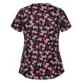 thumbnail image 2 of Hauts d'Été Grande Taille à Manches Courtes pour Femmes Mode Col Rond Blouse d'Uniforme de Travail T-Shirt Col en V pour Femmes en Solde, 2 of 5