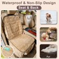 thumbnail image 3 of Funda de asiento de coche para perros YOVEEKLE, suave, de felpa, impermeable, color canela, 3 of 7