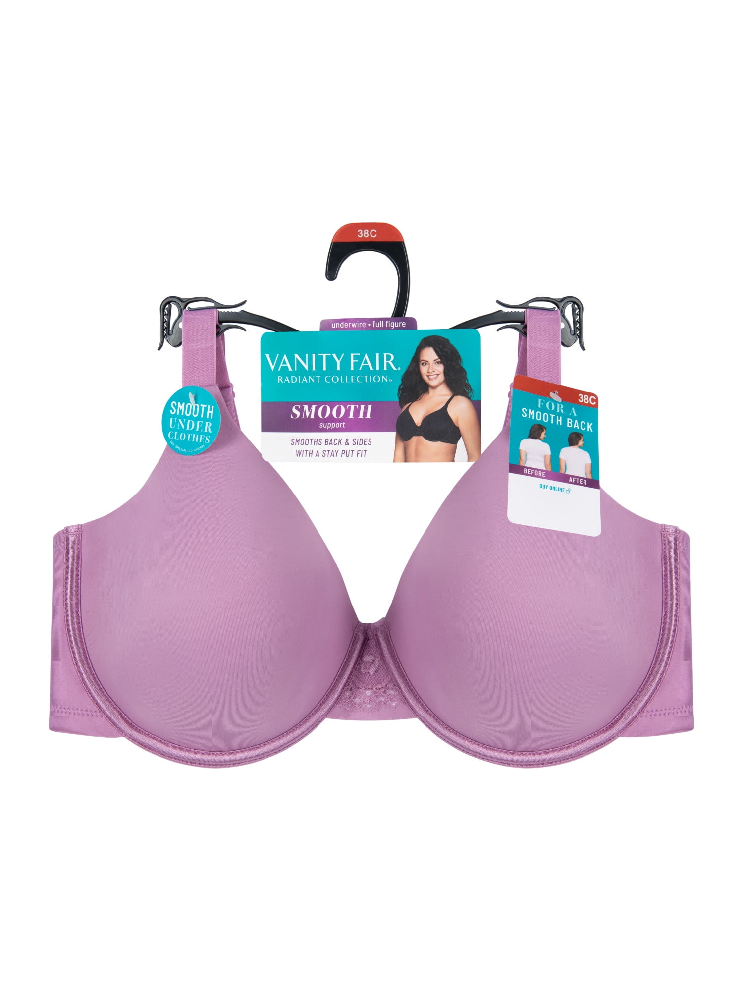 Radiant by Vanity Fair Women's Full Figure Lightly Lined Smoothing Underwire  Bra, Style 3476528 - Walmart.com