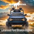 thumbnail image 3 of Ford Bronco Raptor 12V Powered Ride On Truck Toys, Kids Electric Car with Remote with Remote Control, Bluetooth, LED Light, Spring Suspension, 3 Speeds, 4 Wheelers, Blue, 3 of 8