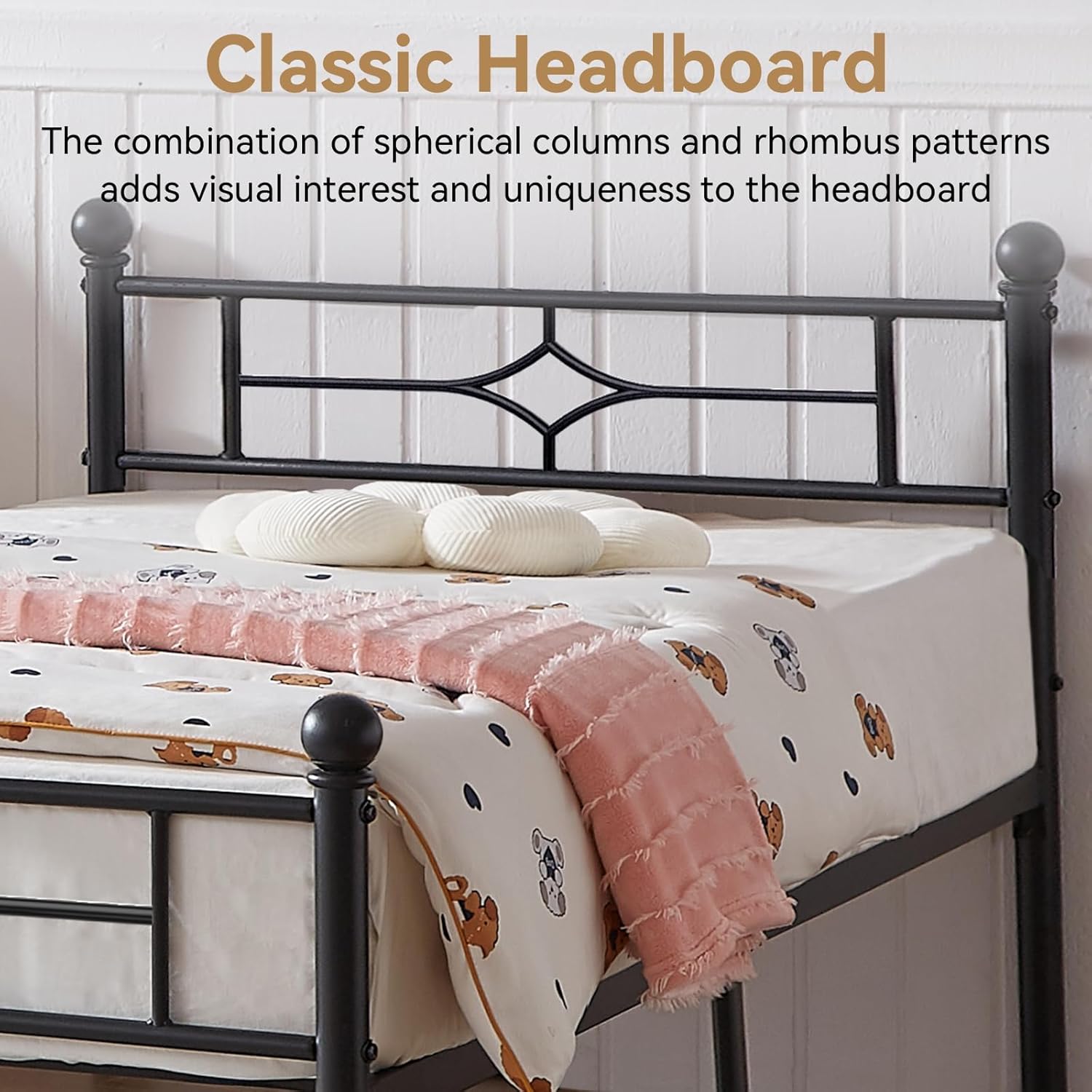 Sailvan Queen Bed Frame with Headboard, Black photo 2