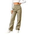 thumbnail image 3 of Lightweight Hiking Pants for Women Quick Dry Elastic High Waist Straight Casual Pants with Zipper Pockets for Safari Camping, 3 of 7