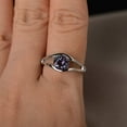 thumbnail image 4 of Solitaire Ring Lab Alexandrite Ring Engagement Ring Round Cut Color Change Gemstone Ring Sterling Silver Ring, 4 of 4
