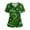 Army Green, variant on Women's Printed V-Neck Short Sleeve Overalls with Pockets, St. Patrick's Day Theme, Casual Work Uniform Top for Women,Green S