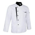 thumbnail image 3 of fastboy Long Sleeves Chef Jacket Coat Hotel Waiters Kitchen Uniform Tops White 3XL, 3 of 8