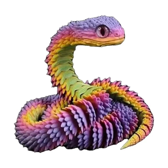 Juguete Antiestrés con Forma de Serpiente Impreso en 3D, Articulaciones Flexibles Cristal, Juguetes Escritorio Ejecutivos, Decoración del Hogar, Regalos Perfectos para el Autismo
