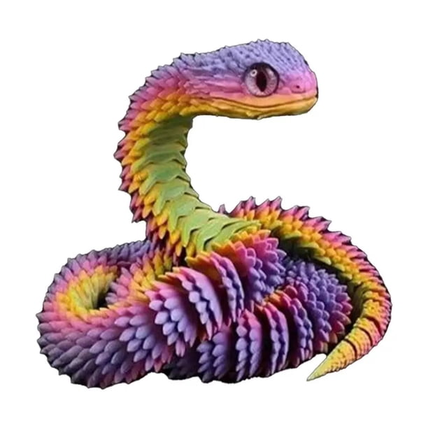 Juguete Antiestrés con Forma de Serpiente Impreso en 3D, Articulaciones Flexibles Cristal, Juguetes Escritorio Ejecutivos, Decoración del Hogar, Regalos Perfectos para el Autismo
